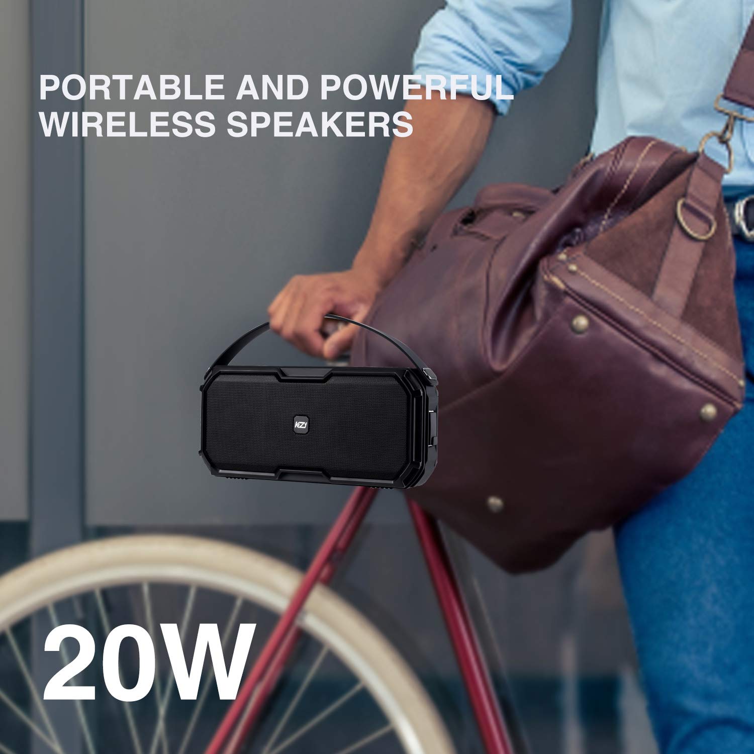 Bluetooth Speakers Portable Wireless, KZY IPX7 Waterproof Bluetooth Speaker, Stereo Sound, Built-in Mic,33ft Bluetooth Range,Perfect for Outdoor, Home, Party, Travel