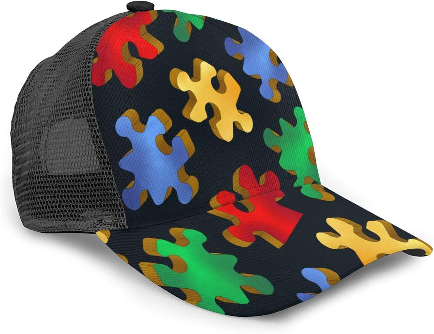 Unisex Baseball Cap Autism Awareness Colorful Puzzle Piece Snapback