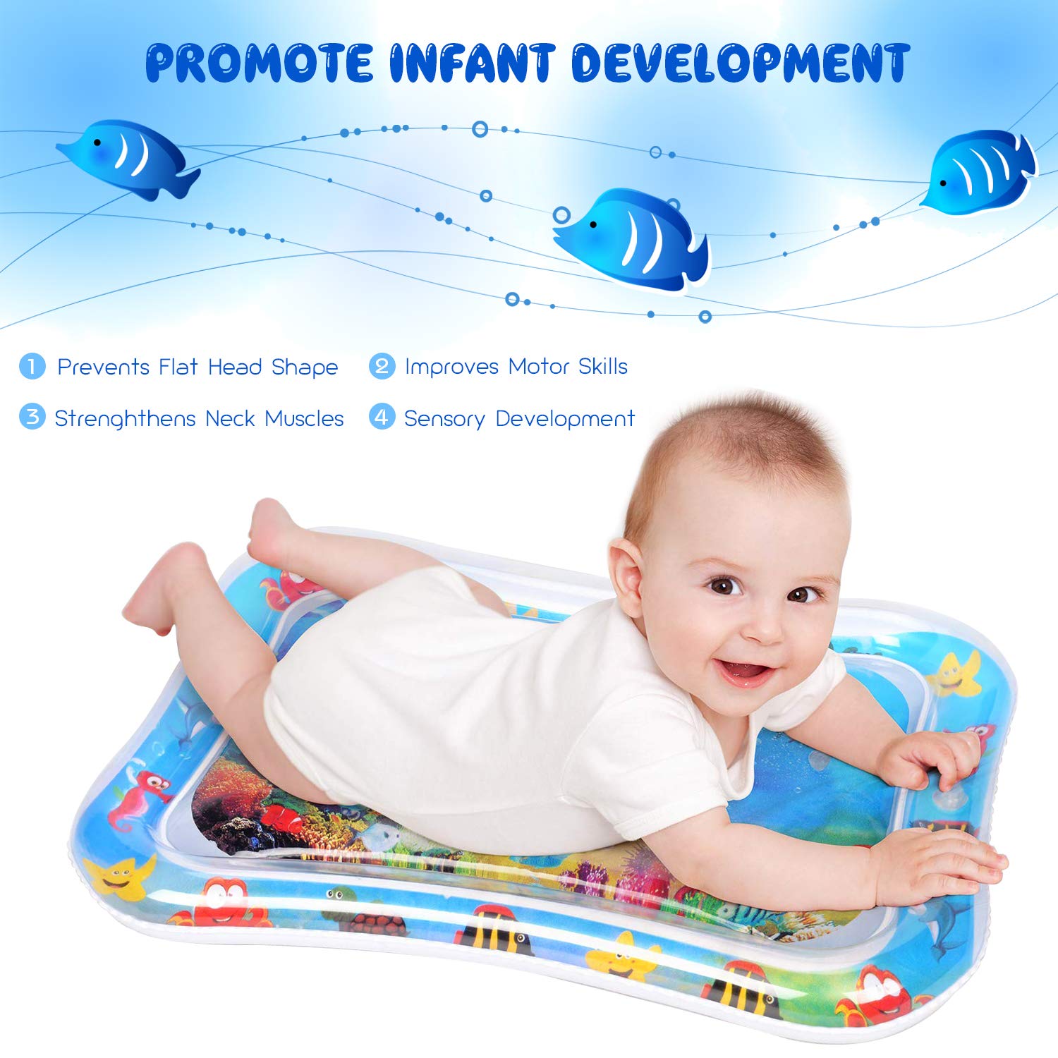ultimate tummy time inflatable water mat for infants