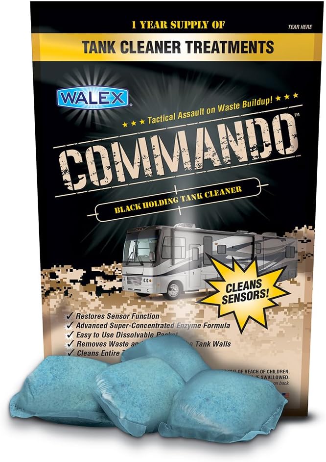 Walex CMDOBG Commando Black Holding Tank Cleaner Drop-Ins, Ocean Mist Scent (1 Year Supply): Automotive