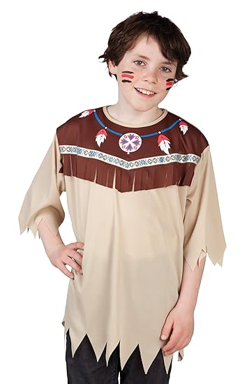 Boland 44121 - Kinderkostüm Shirt Indianer, 140, braun