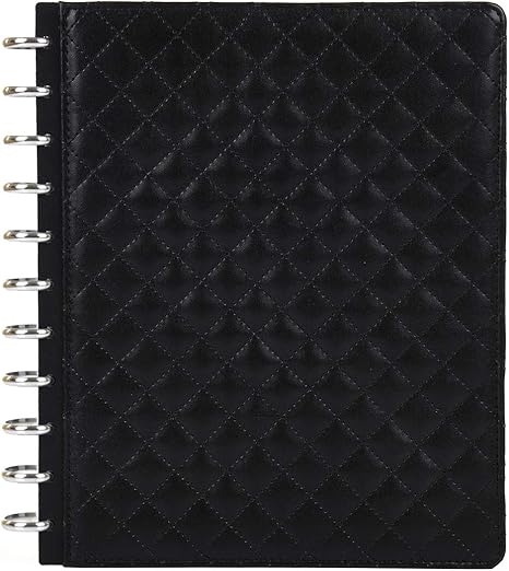 Talia Discbound Notebook Black Quilted Sturdy Cover Letter 8 5in X 11in Customizable Note Taking Planner Business Professional Series Office Products Amazon Com 8.5inx11in April 2022 Calendar