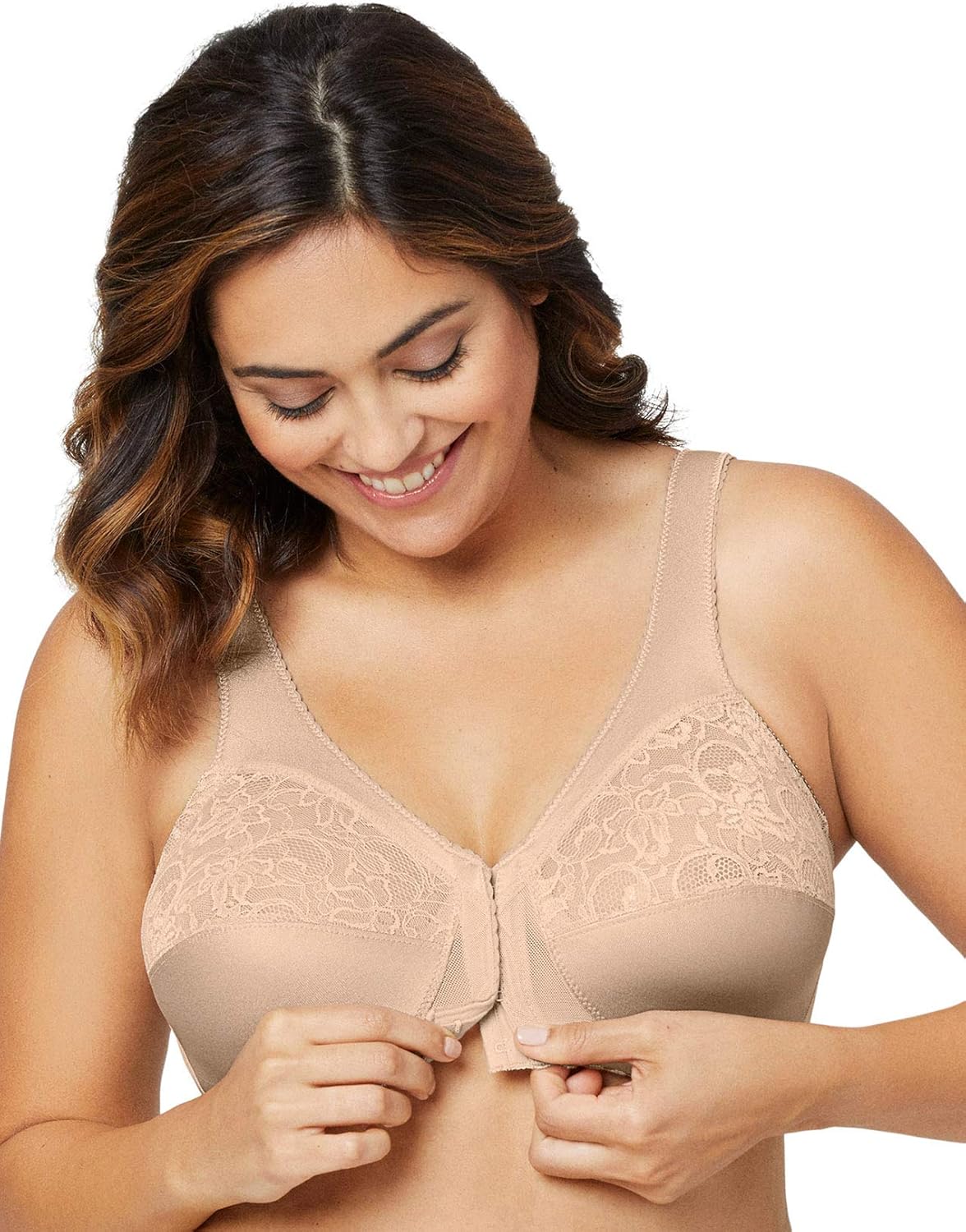 Glamorise Women's Full Figure MagicLift Front Close Support Bra #1200 at  Women’s Clothing store: Bras