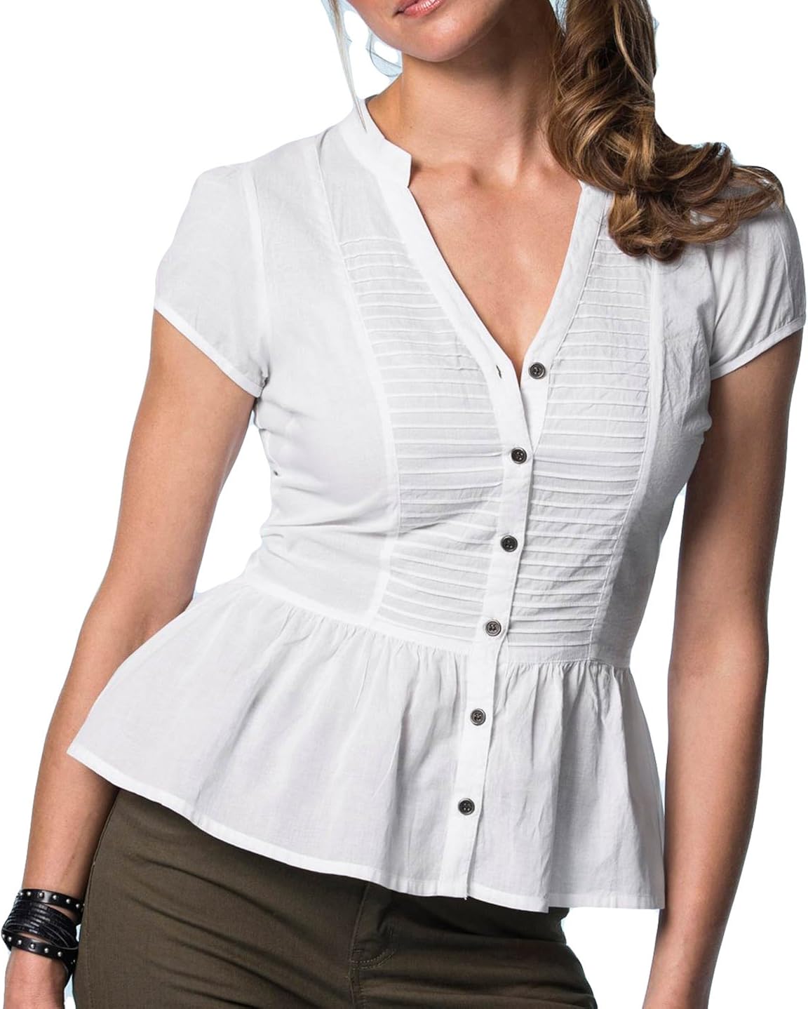ladies white peplum top