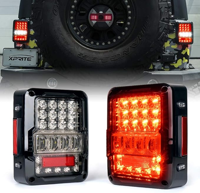 Xprite High Intensity LED Tail Lights for Jeep Wrangler JK JKU 2007