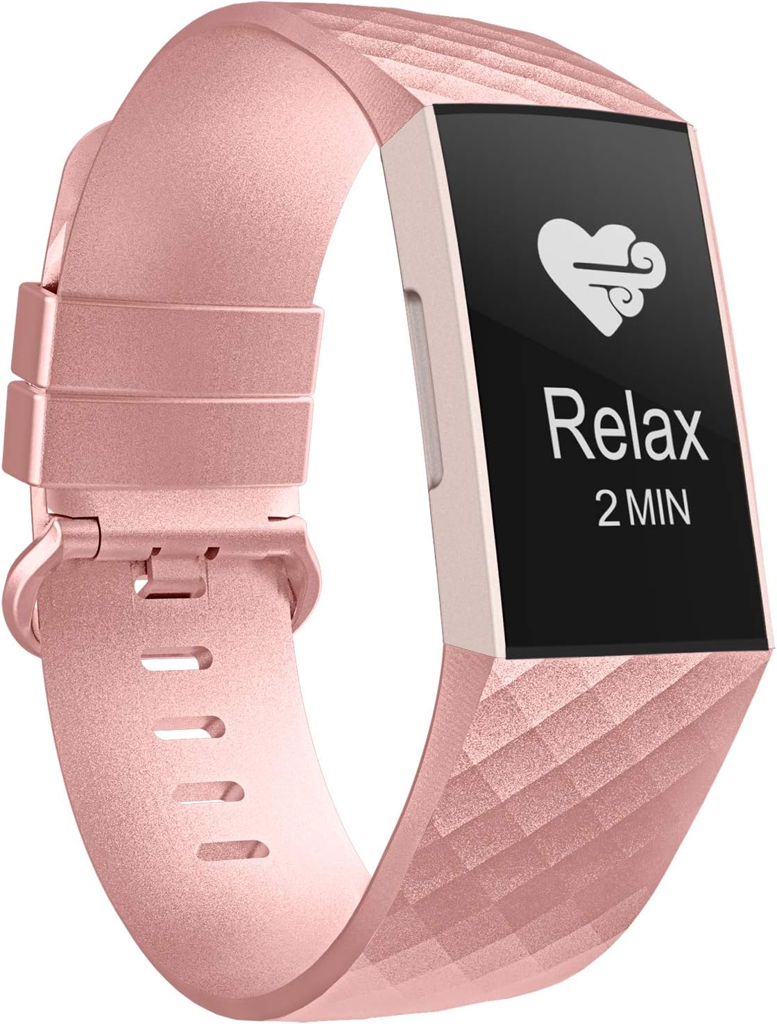 Recoppa Compatible with Fitbit Charge 3 Bands for Women Men, Waterproof Breathable Wristbands for Fitbit Charge 4 / Fitbit Charge 3 SE Fitness Activity Tracker (Small, 1Pack Rosegold)