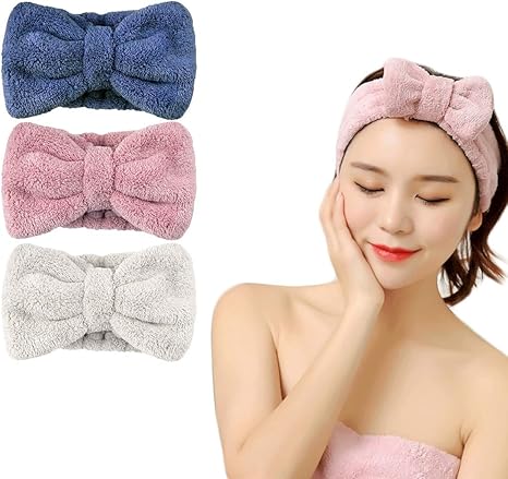 Amazon Co Jp Payevxo ヘアバンド 洗顔 蝶結び ヘアターバン ヘッドバンド レディース お風呂 洗顔 化粧 吸水 3色セット Xlfd 01 ホーム キッチン