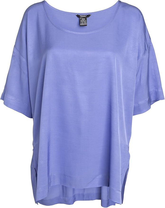 Cornflower Blue Loose Slouch Fit Tunic Top Blouse Shirt (14) Amazon.co