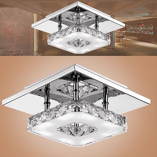 Modern Crystal Led Ceiling Lights Aisle Surface Mounting Ceiling