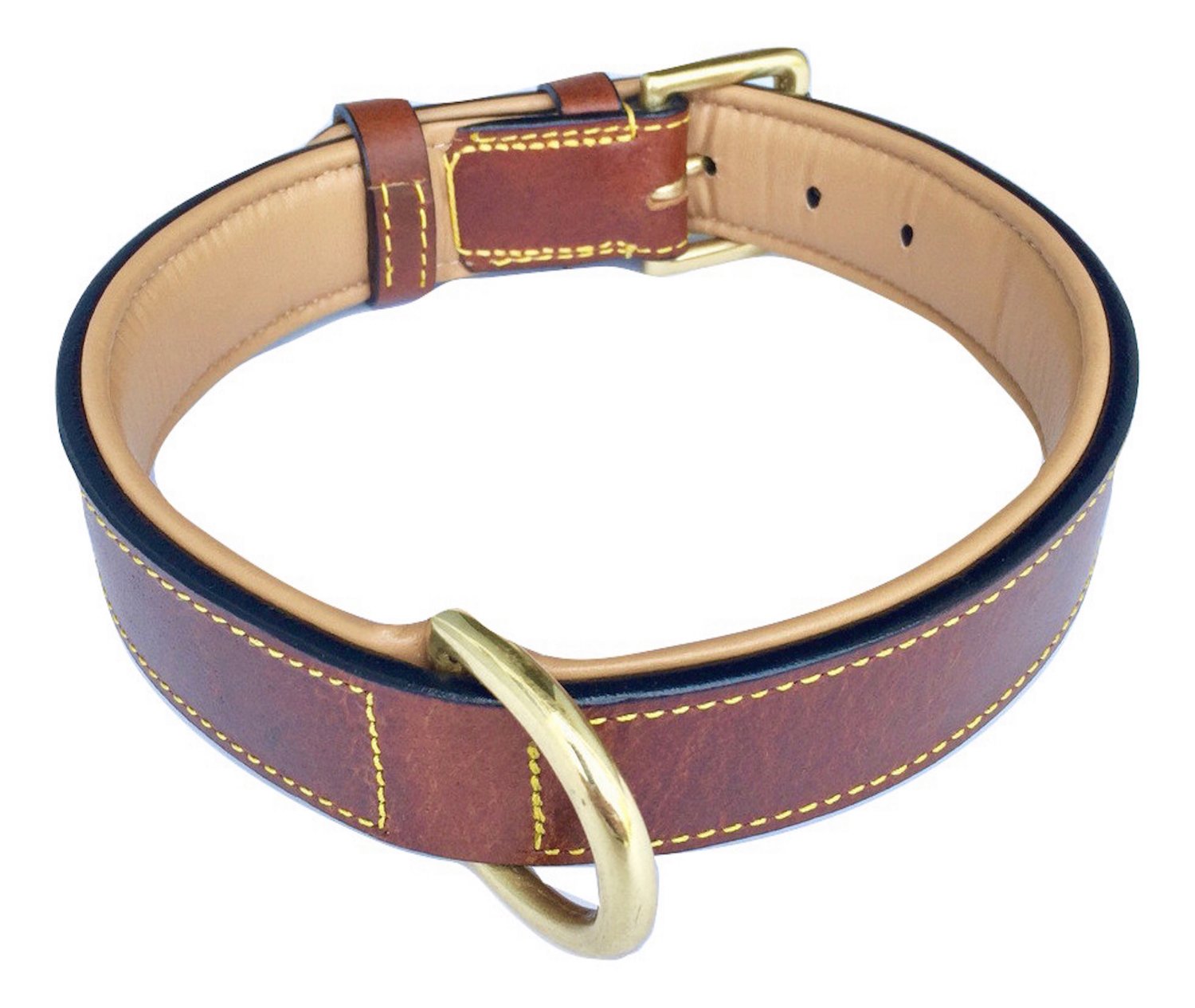 Soft Touch Collars Padded Leather Dog Collar, Large Brown Genuine Real eBay