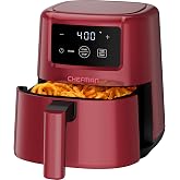 CHEFMAN 2 Qt Mini Air Fryer &ndash; Digital Space-Saving Compact Air Fryer with Nonstick and Dishwasher Safe Basket, Quick &amp; Easy Meals in Minutes, Features Digital Timer and Shake Reminder &ndash; Red