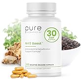 Pure TheraPro Rx Nrf2 Boost - NRF-2 Activator with Patented Sulforaphane, Curcumin, Green Tea & Trans-Pterostilbene | Antioxidant Supplement to Reduce Oxidative Stress, Made in USA (60 Vegan Capsules)