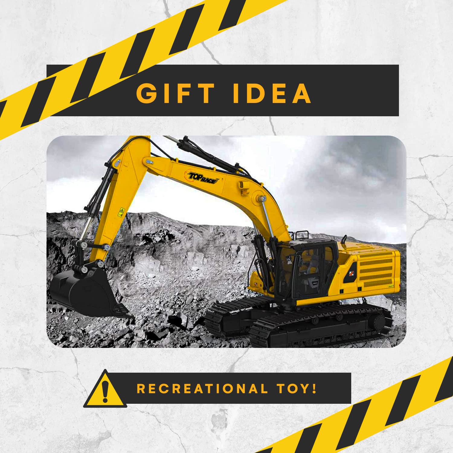 Top Race Hobby Grade Remote Control Hydraulic Excavator, All Included Battery, Hydraulic Oil, Transmitter, Ready to Run 1:14 Scale TR-311