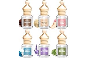 AROIC Car Air Freshener for Women, 6 Pack Air Freshener Diffuser, Hanging Air Fragrance Essential Oil Diffuser, Car Scents Accessories Cute Car Interior Decor Unisex (Light Fragrance)