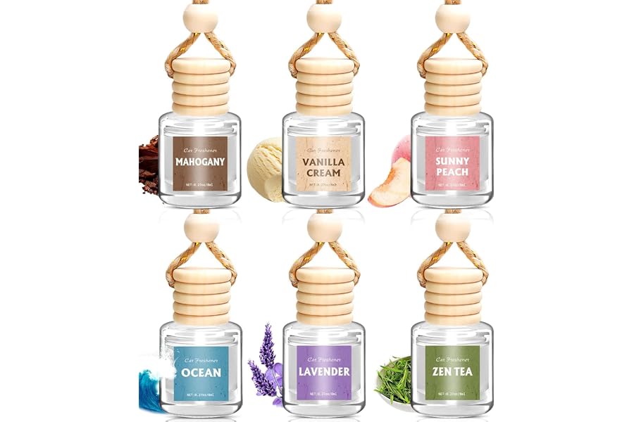 AROIC Car Air Freshener for Women, 6 Pack Air Freshener Diffuser, Mothers Day Gift for Mom, Hanging Essential Oil Air Freshen