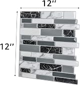 Art3d 10-Sheets Peel and Stick Marble Grey Kitchen Backsplash Tiles view 5