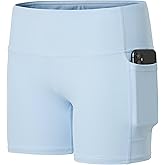 Willit Girls' 4" Volleyball Shorts with Pockets Youth Spandex Biker Dance Yoga Athletic Shorts Kids Running