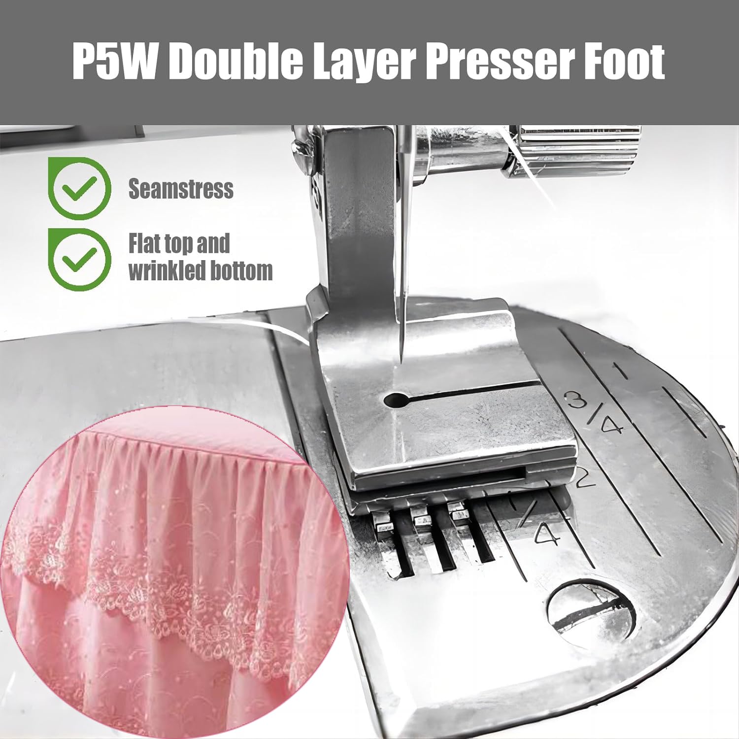 3PCS Gathering Pleated/Shirring Presser Foot #P5 P50 P5W for Industrial Sewing Machine JUKI Brother
