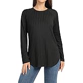 janzu Womens Tunic Tops Long Sleeve Fall Shirts Brushed Warm Women's Sweaters Winter Tops for Women Casual Dressy Outfits