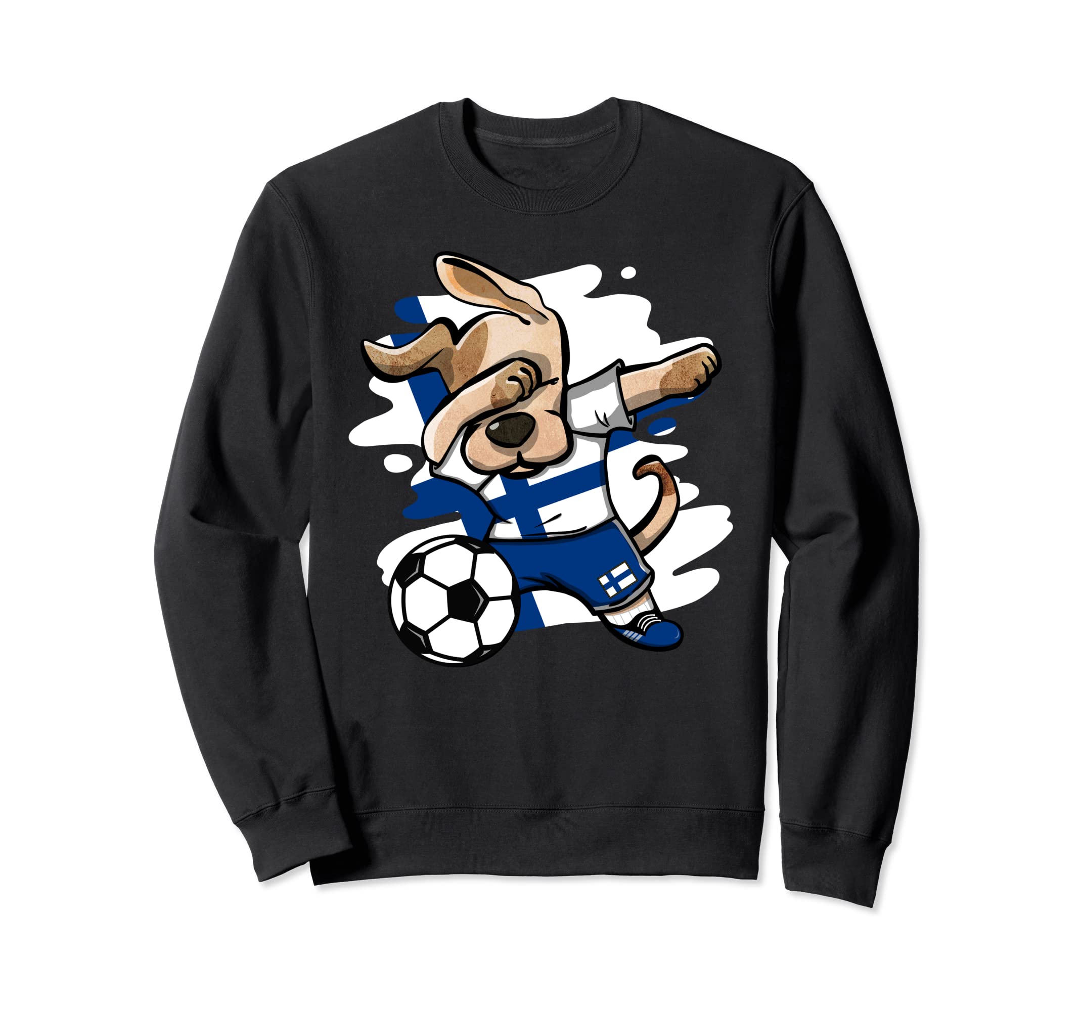 Dabbing Dog Finland Soccer Fan Jersey Finnish Football Lover Sweatshirt