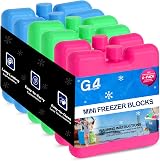 G4GADGET 8cm Freezer Blocks Pack of 6 Reusable Ice Packs for Lunch Boxes view 1
