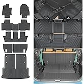 Rongtaod Floor Mats Compatible with 2024 2025 2026 Lexus TX350 TX500h TX550h+ Kick Mats Trunk Mat Trunk Liner TPE Cargo Liner TX 7 Seats Accessories (Floor Mats+Cargo Mat+2nd&3rd Row Backrest Mats)
