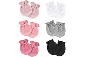 AQOKKA Newborn Baby Mittens No Scratch Cotton Elastic Wrist Gloves Infant Toddler Mittens for Baby Boy Girl 0-6 Months