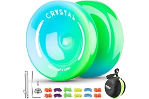 SHUNGRU Crystal Yoyo K2 Responsive Yoyo for Kids, Professional Unresponsive Yoyo for Advanced, Yo-Yos for Adults and Beginners with Yo Yo 12 Strings + Yoyo Case Bag+ Yoyo Accessories Kit (Blue Green)