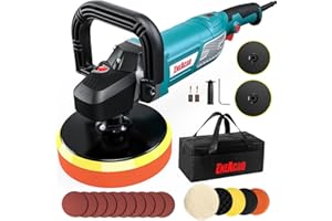 ENEACRO Buffer Polisher, 1800W Rotary Car Polisher Waxer, Variable Speed with Digital Readout, 6”/7” Backing Plate, Detachable Handles Perfect for Boat,Car Sanding, Polishing and Waxing
