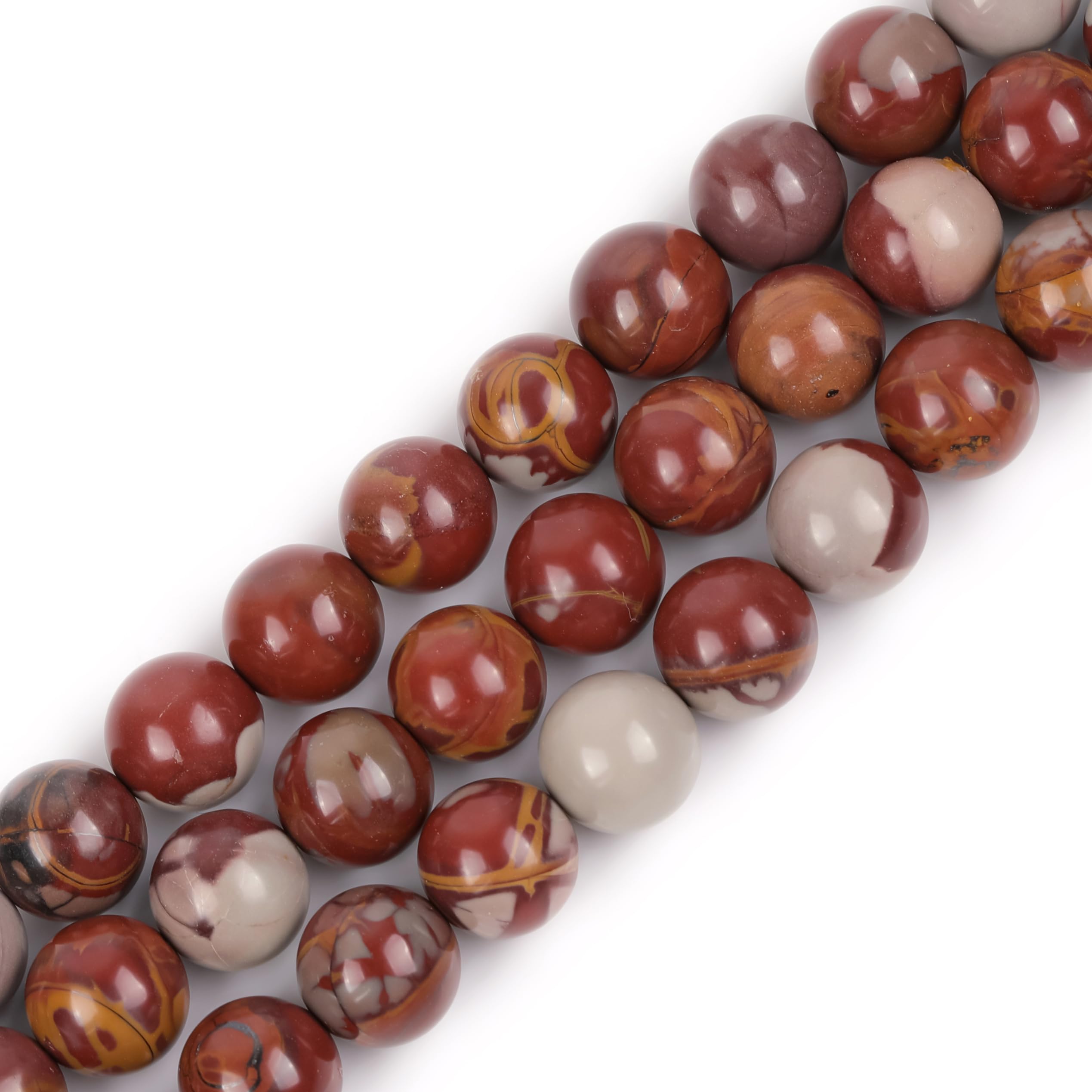 GEM-Inside Natural 10mm Dark Red Australia Noreena Jasper Round Gemstone Semi Precious Loose Beads for Jewellery Making 15''
