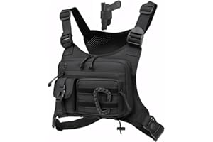 Muserise Outdoor Chest Bag For Men and Women, Tactical Vest For Running, Cycling, EDC Chest Pack Rig For Sports and Workouts