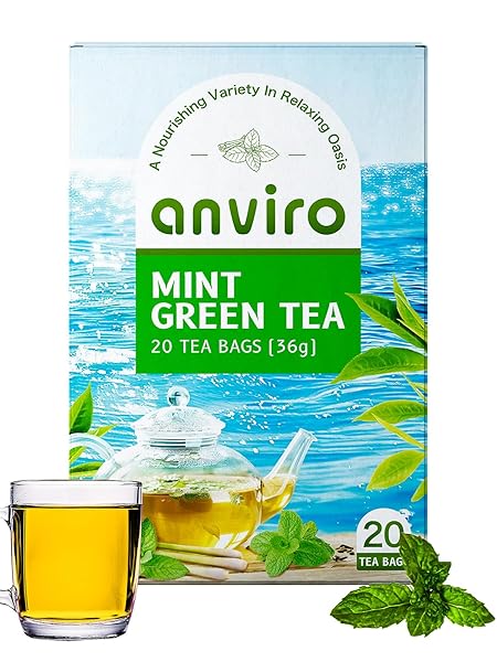 MINT GREEN TEA BAGS, CAFFEINATED, PREMIUM GREEN TEA...