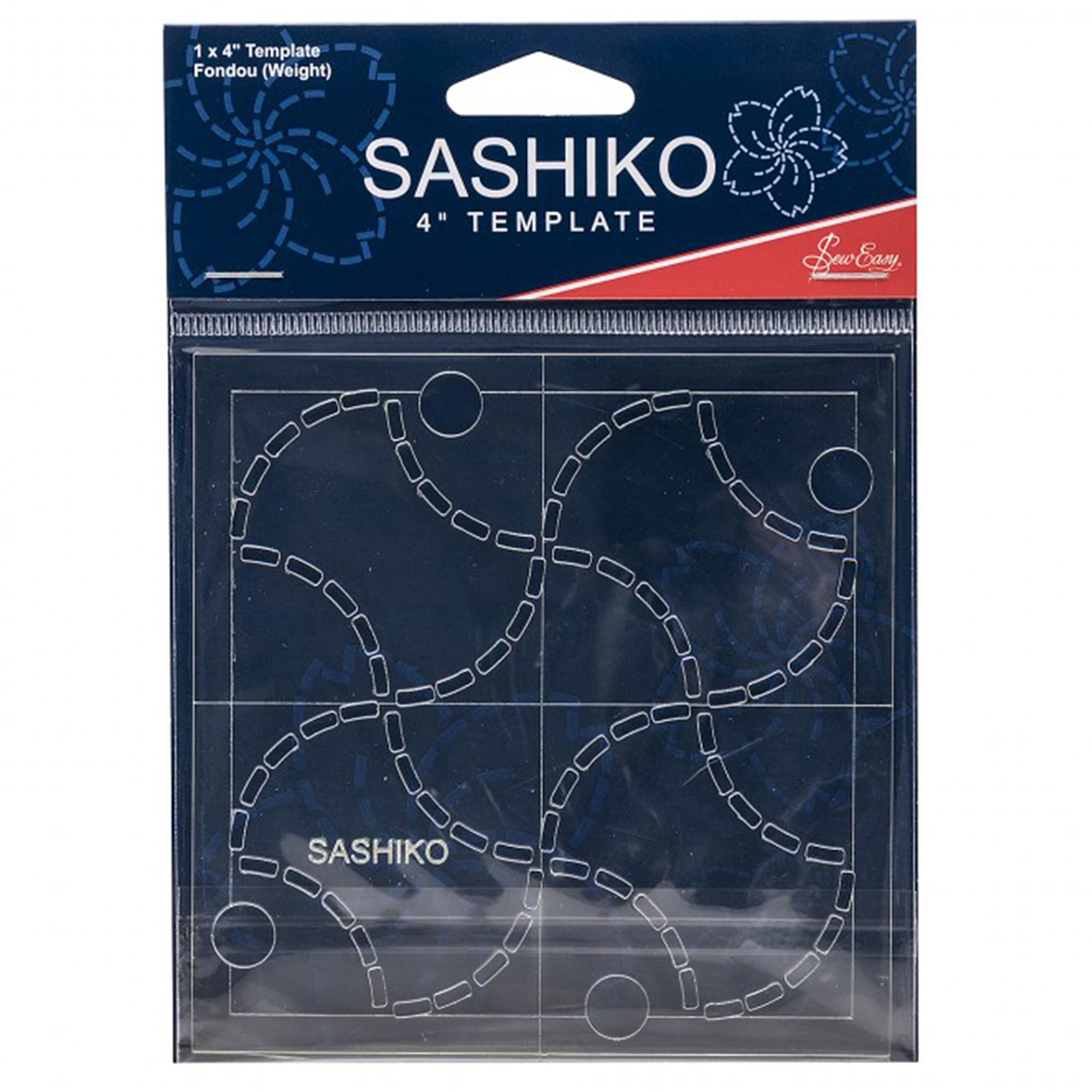 Sew Easy 4” Sashiko Template – Fondou (Weights) Quilting & Patchwork Rule for Applique Sewing, Transparent Acrylic Non-Slip, Instructions Included