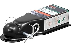 CURT 25472 QuickPin No-Latch Trailer Coupler for 2-Inch Hitch Ball, 3-in Channel, 3,500 lbs, Black