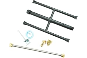Americangaslogs Rectangular Gas Fire Pit and Fireplace H-Burner with 3 Pipes (12 inch)