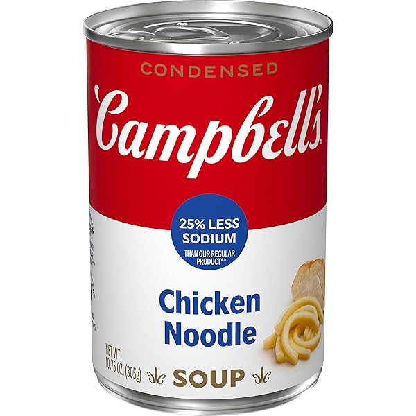 CAMPBELL’S CONDENSED 25% LESS SODIUM CHICKEN NOODLE SOUP,...