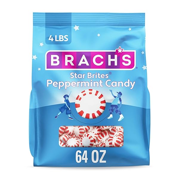 BRACH’S STAR BRITES, PEPPERMINT, INDIVIDUALLY WRAPPED, MADE WITH REAL PEPPERMINT OIL, 64OZ, 360CT