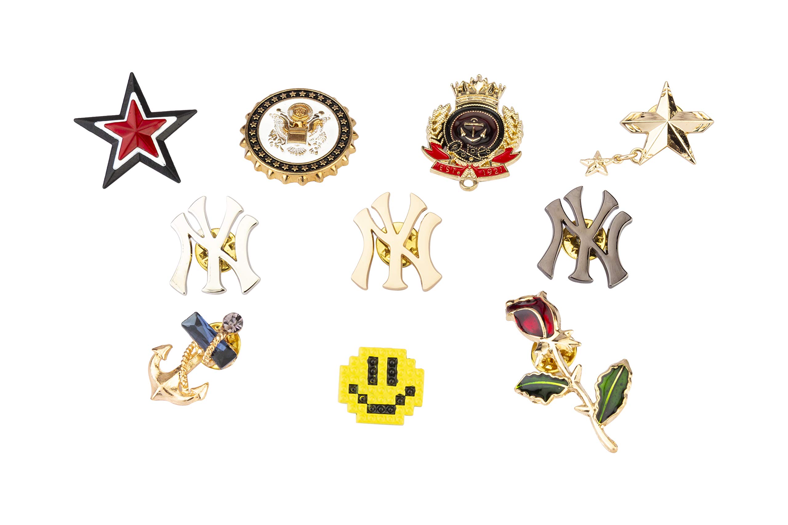 Brooch Lapel Pin for Men 10 Pieces Cute Enamel Lapel Pin Set Cartoon Brooch Pin Badges Brooch Pins for Decoration Clothing Bags Jackets Accessory