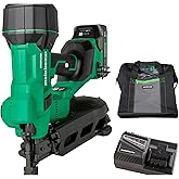 Metabo HPT 18V MultiVolt Brushless Cordless Coil Roofing Nailer Kit, 1-3/4" Coil Roofing Nailer with Power Tool 2.0Ah Lithium Ion Battery, Drives 7/8" to 1-3/4" Nails, NV1845DA