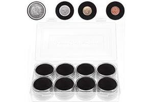 FRIMOONY 46mm Coin Capsules, with Foam Gasket and Plastic Storage Box, for Coin Collection