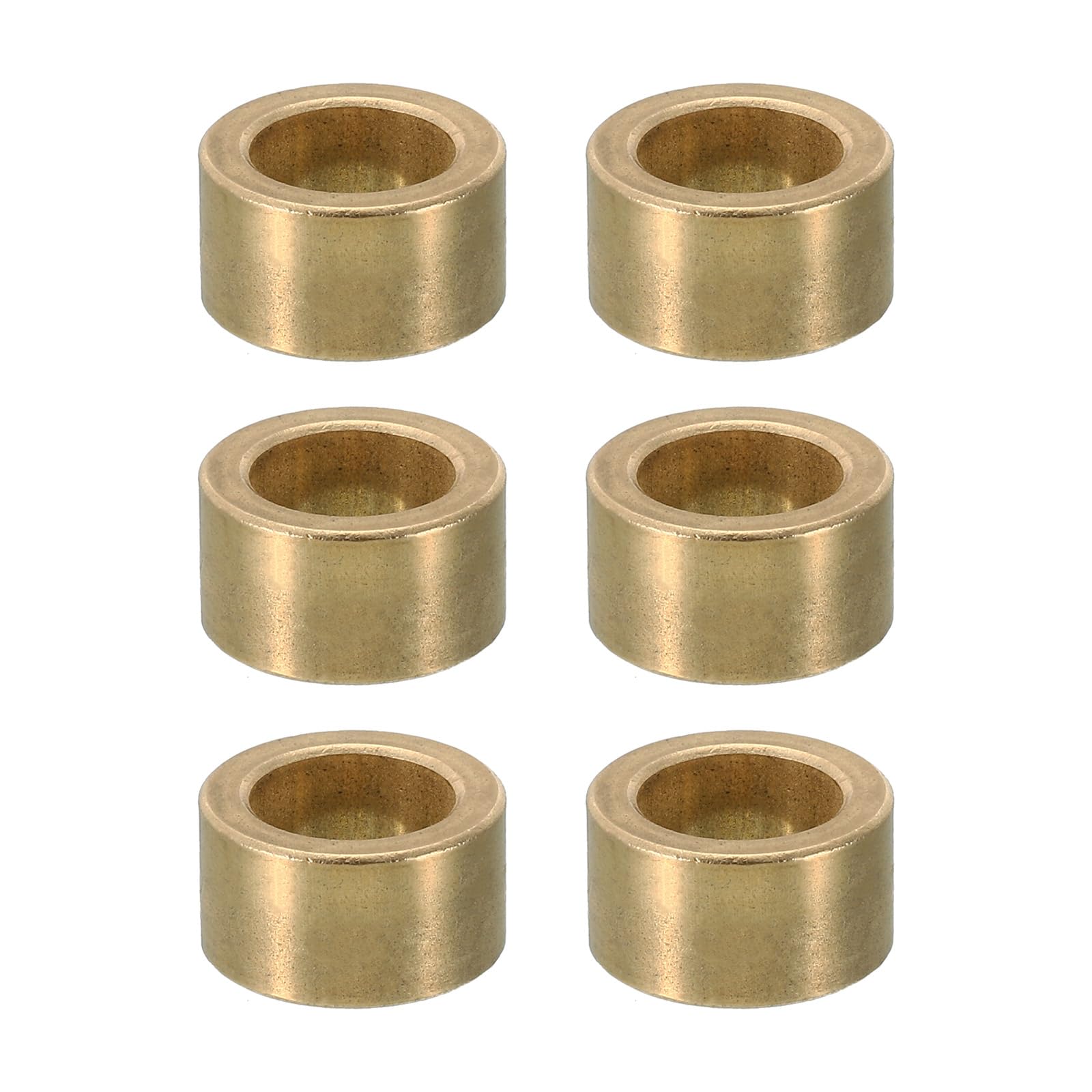 PATIKIL M12 Brass Spacers, 6 Pcs Metal Spacer Brass 12mm ID x 18mm OD x 10mm L Brass Spacers Screw Standoff for 1/2 Inch or M12 Screw