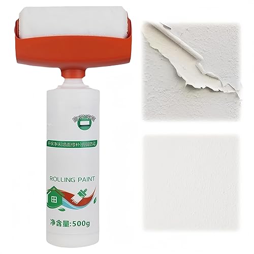 500g Wall Repair Rolling Brush,Wall Repair Paste Roller,White Wall Roller Brush Set Tool,Roller Wall Patching Brush,Convenient Wall Repair Roller Brush for Renovation,Wall Repair Tool for Quick Fixes