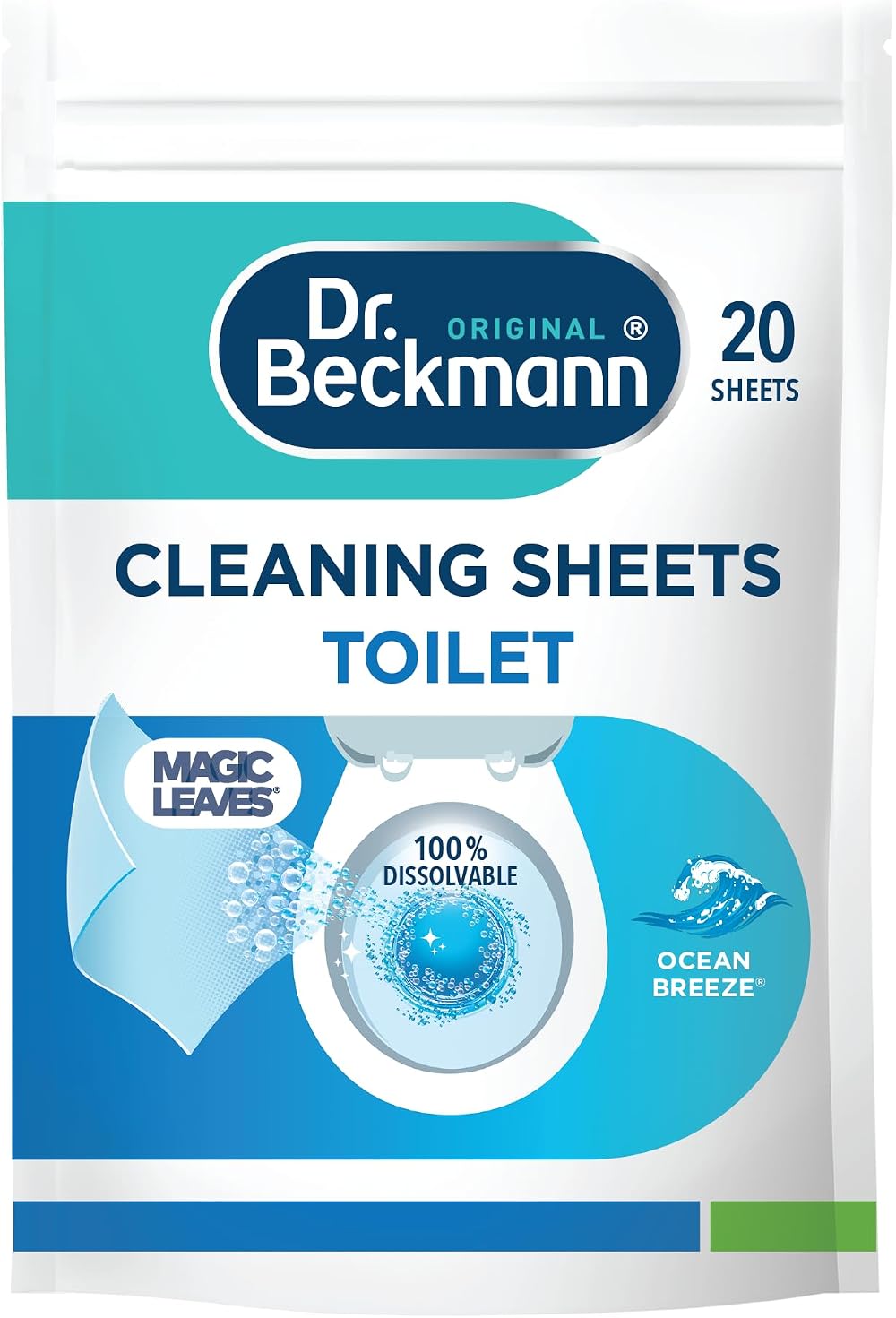 Dr. Beckmann Toilet Cleaning Sheets Ocean Breeze 20 Sheets