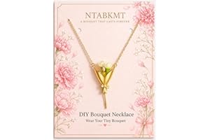 Flower Vase Necklace, DIY Wearable Flower Holding Necklace, Flowers Bouquet Necklace Pendant to Insert Dried or Real Blooms, 