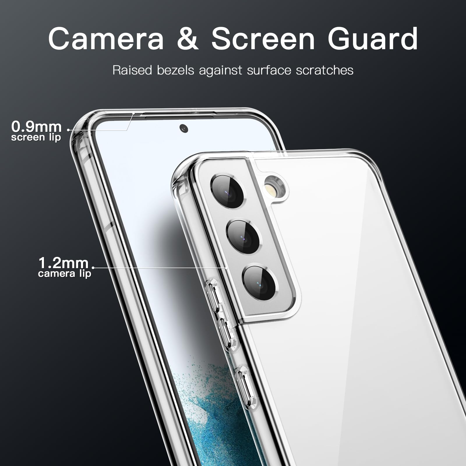 JETech Case for Samsung Galaxy S22 5G 6.1-Inch, Non-Yellowing Shockproof Bumper Protective Phone Cover, Anti-Scratch Hard PC Back (Clear)