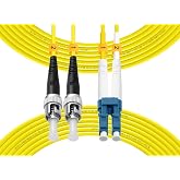 Fibergaga&reg;OS2 LC to ST Fiber Patch Cable Single Mode Duplex, 5M(16ft) | Fiber Optic Jumper Patch Cord, Singlemode, Fiber Optical Cable, 9/125&micro;m, OD-2mm, LSZH, for Media Converters