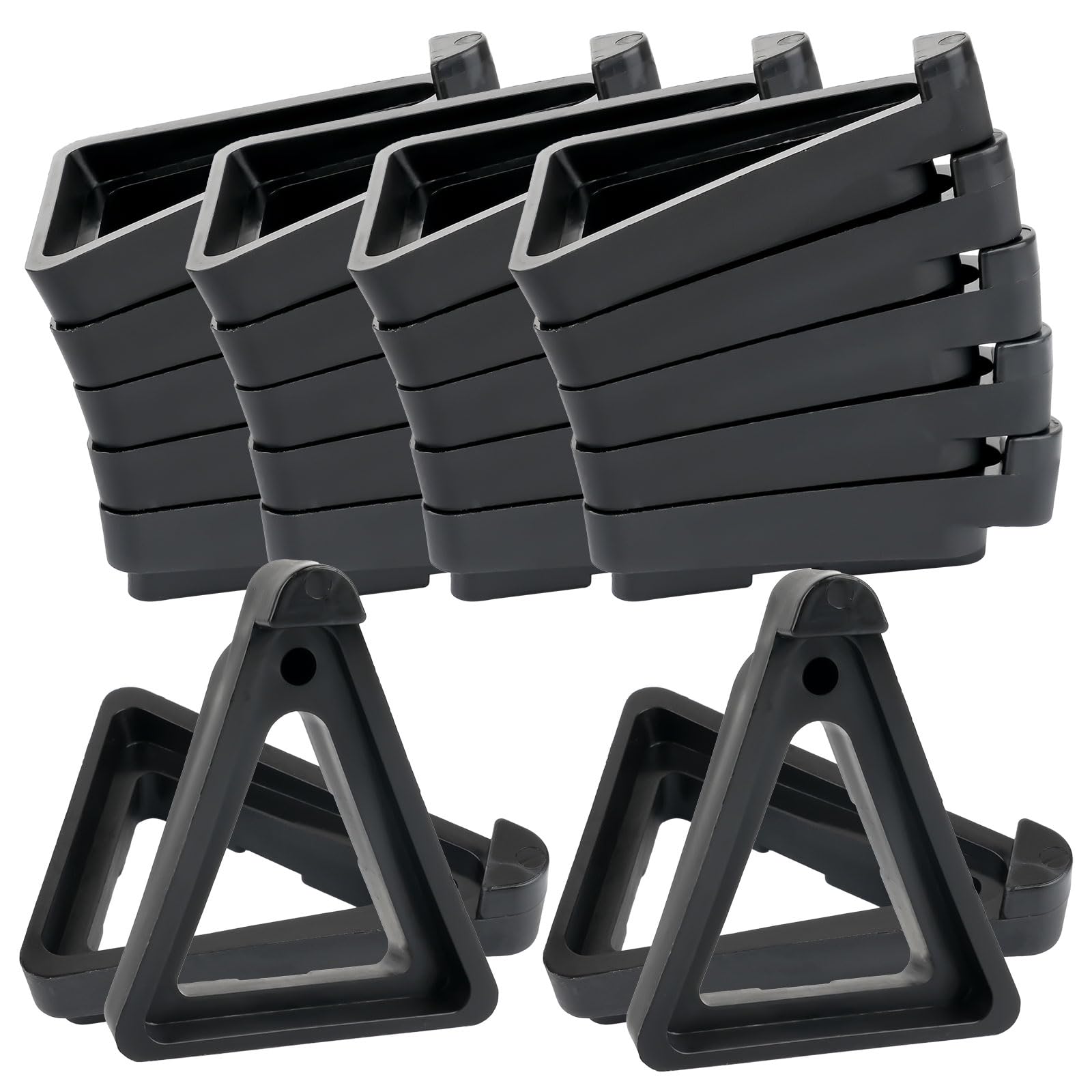 Svalor Plant Pot Feet - 24 Triangle Pot Risers, Invisible Pot Toes, Hollow Feet for Indoor/Outdoor Garden, Black