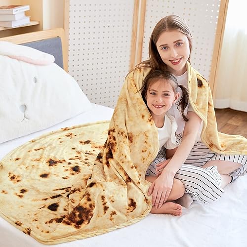 CASOFU Burritos Tortilla Throw Blanket, Double Sided Giant Flour