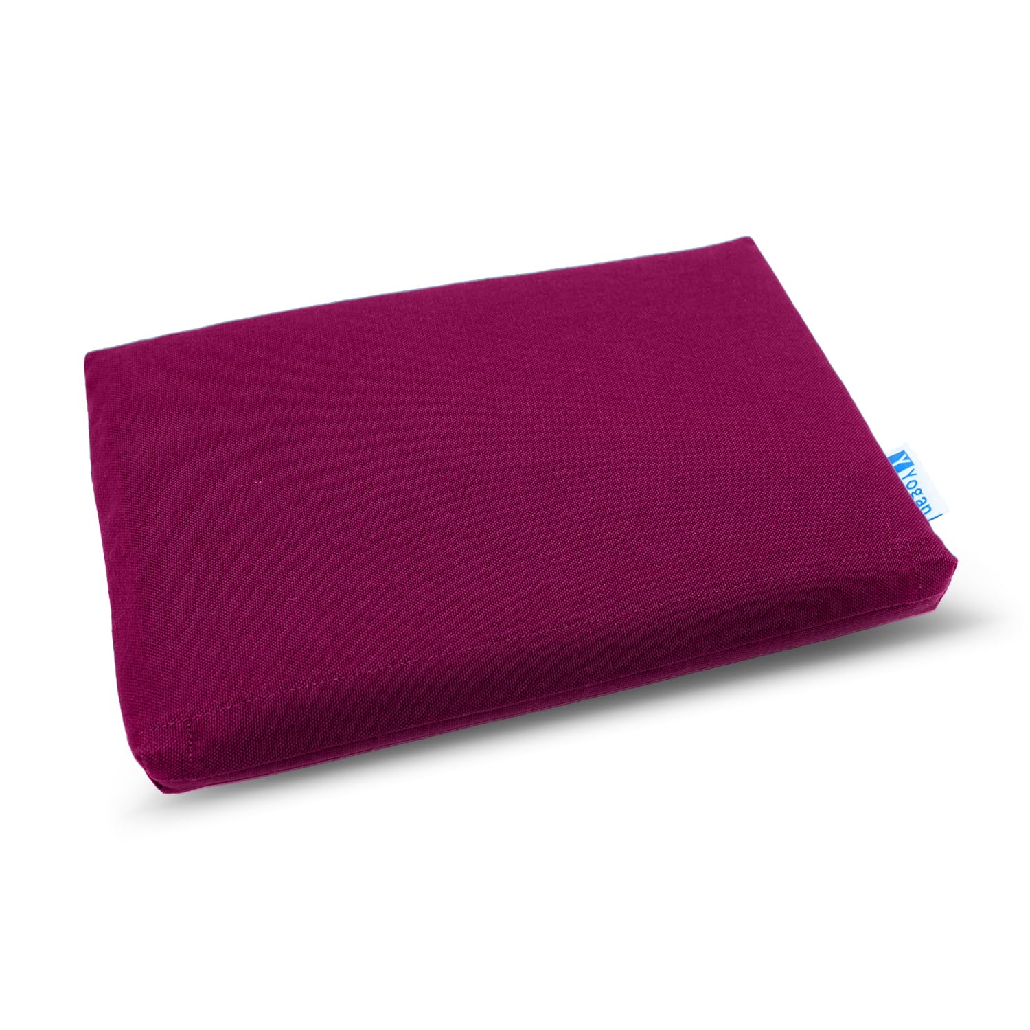 Yogan Head Cushion/Headpad (1") for Yoga/Pilates | Organic Cotton Outer Cover (Removable & Washable) | Inner Cover with Recycled Fiber Filling | 30cm×20cm×2.5cm (Burgundy)