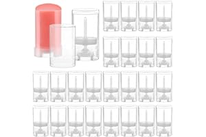 Supkiir 50 Pcs Empty Deodorant Container, 15 ml Twist-Up Oval Deodorant Lip Lipstick Balm Tubes, Plastic Portable Containers 